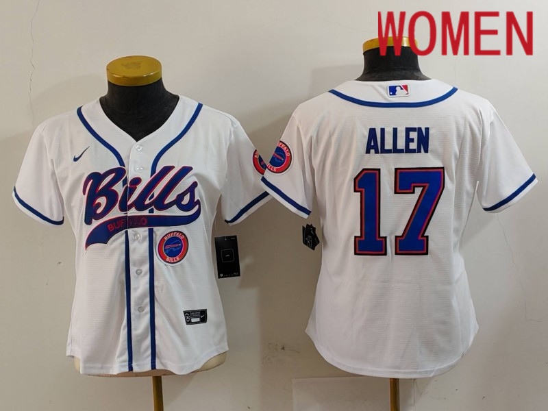 Women Buffalo Bills #17 Allen White Joint Name 2024 Nike Limited NFL Jersey style 9122